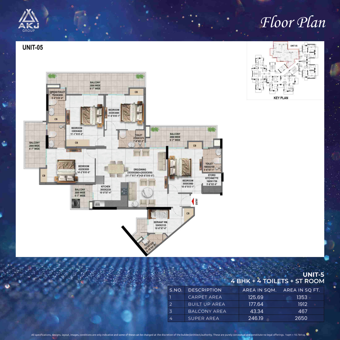 AKJ Flora Homez 2650 sq ft apartment floor plan