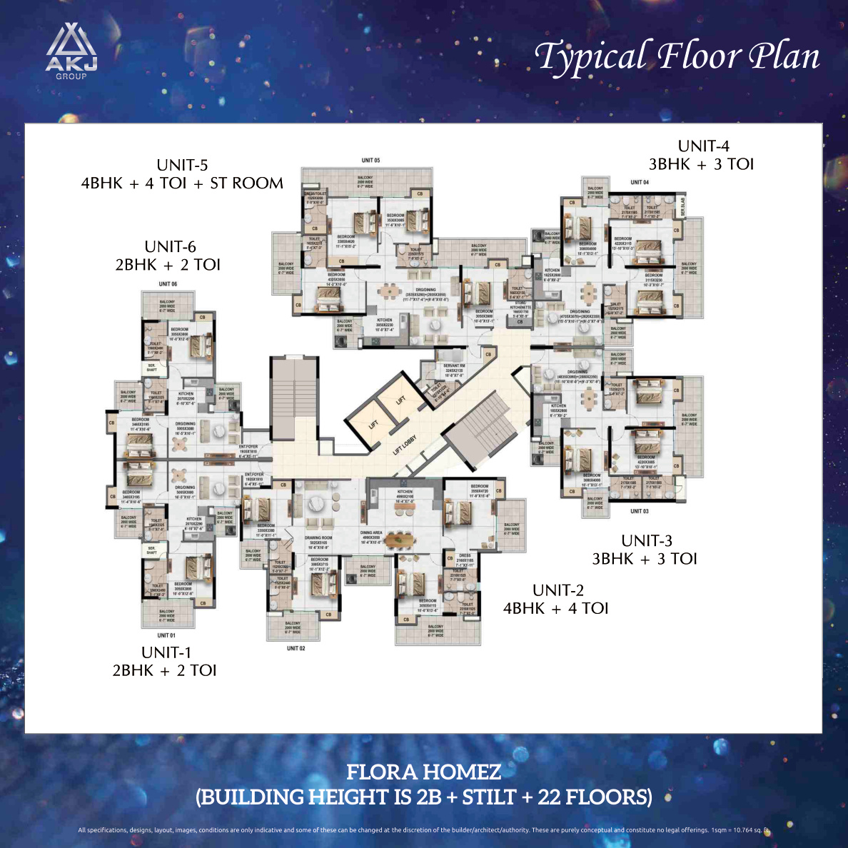 AKJ Flora Homez typical floor plan